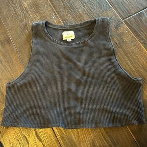 Aerie Grey Textured Tank Top